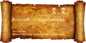 Kolcsár Konstantin névjegykártya