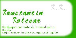 konstantin kolcsar business card